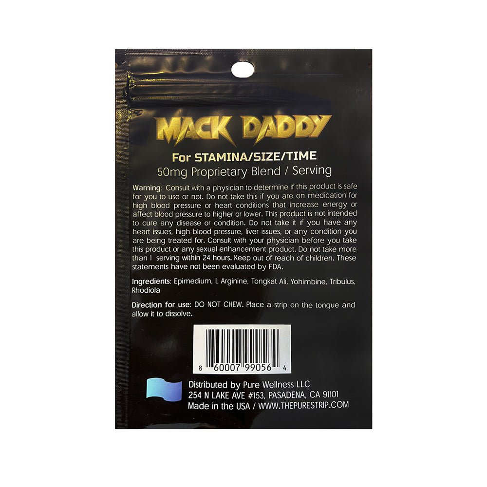 Mack Daddy for Men Male Enhancement Strips